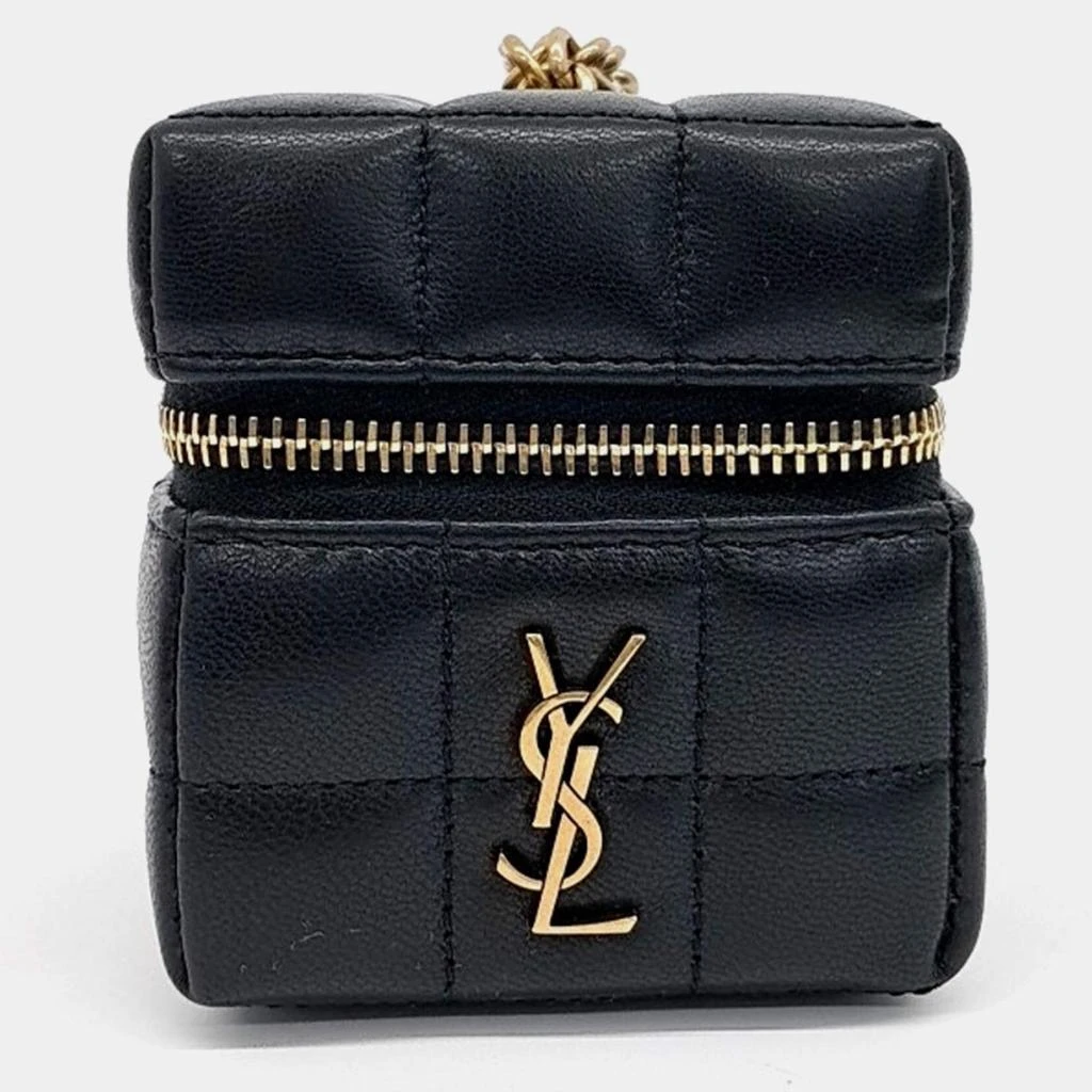 Saint Laurent Paris Saint Laurent Paris Black Leather Cassandra Matelasse Carre Mini Cube bag 1