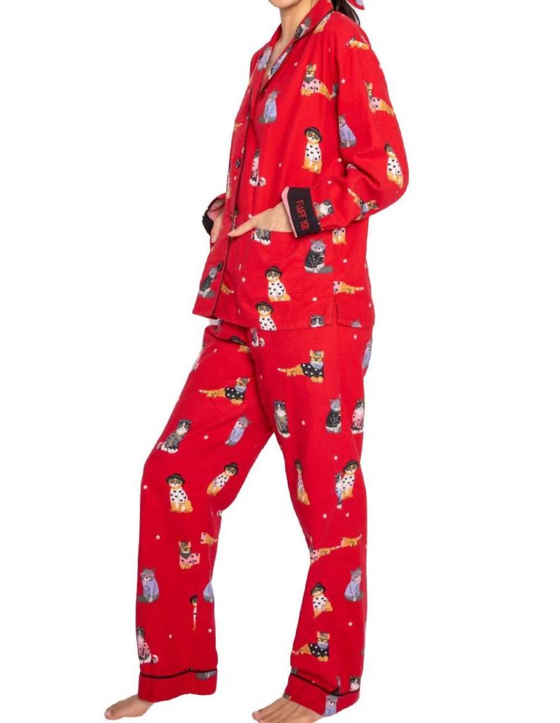 PJ Salvage Pj Salvage - Fluff You Cats Flannels Pajama Set
