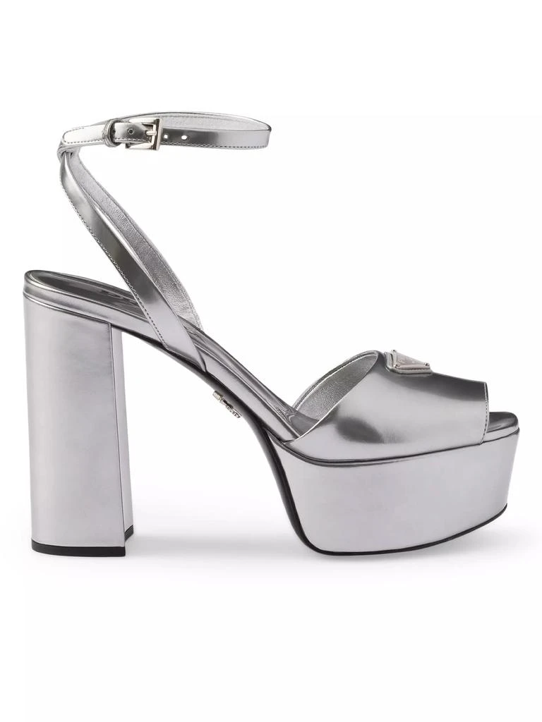 Prada Metallic Leather Platform Sandals 1