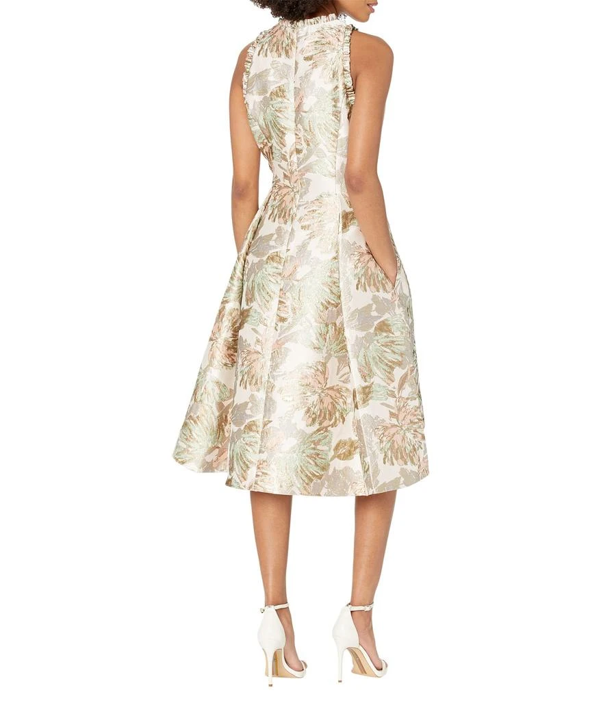 Adrianna Papell Sleeveless Printed Jacquard Dress with High-Low Hem & Ruffle Detail 2