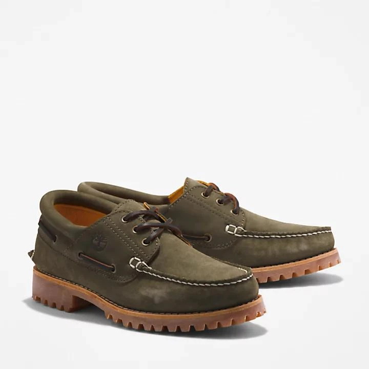 Timberland Timberland® 3-Eye Lug Handsewn Boat Shoe for Men in Dark Green 4