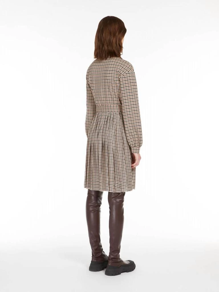 Weekend Max Mara Vetta Fit And Flare Houndstooth Dress In Camel 3