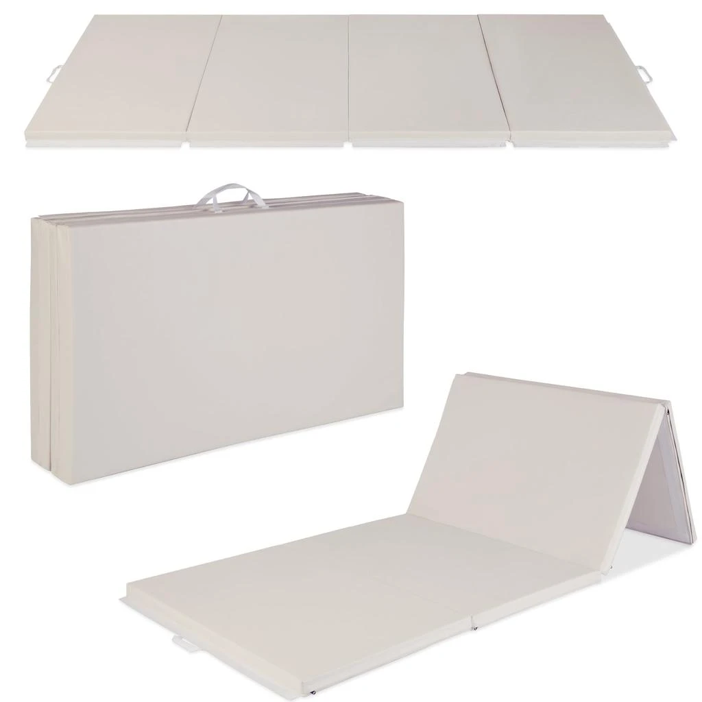 Best Choice Products 10ftx4ftx2in Folding Gymnastics Mat 4-Panel Exercise Workout Floor Mats w/ Handles 24