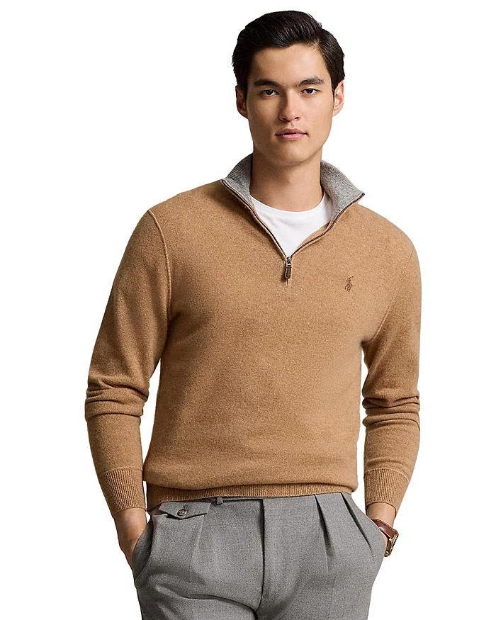 Ralph Lauren Cashmere Regular Fit Quarter Zip Mock Neck Sweater - Exclusive 1