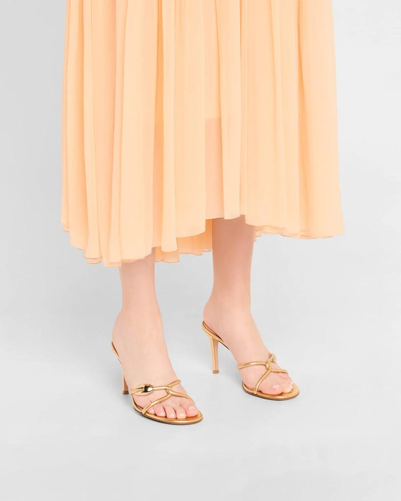 Gianvito Rossi Metallic Serpent Twist Ankle-Strap Sandals 2