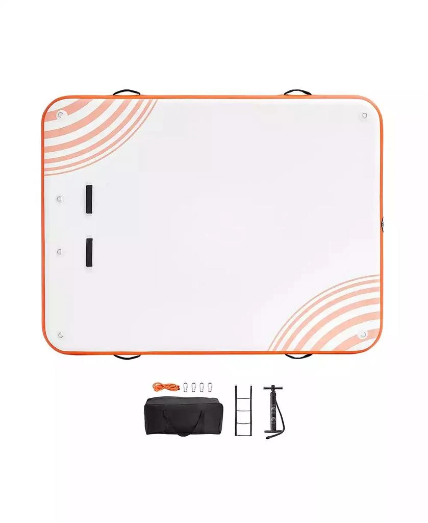 SUGIFT Inflatable Floating Dock 10x8 ft Non-Slip PVC Water Mat with Ladder Carry Bag