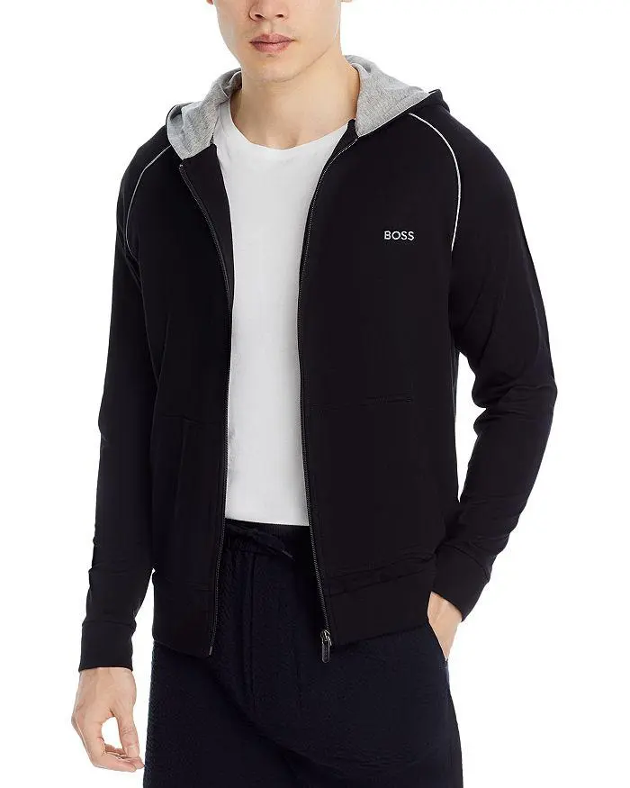 Hugo Boss Mix & Match Cotton Blend Full Zip Hoodie
