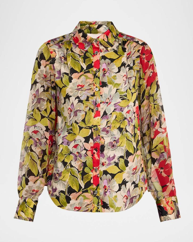Cinq a Sept Dare Long-Sleeve Canyon Bloom Top 1