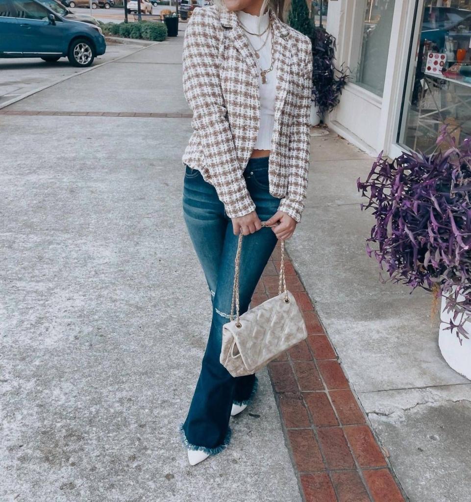 Shopirisbasic Chic Feeling Tweed Blazer In Multi