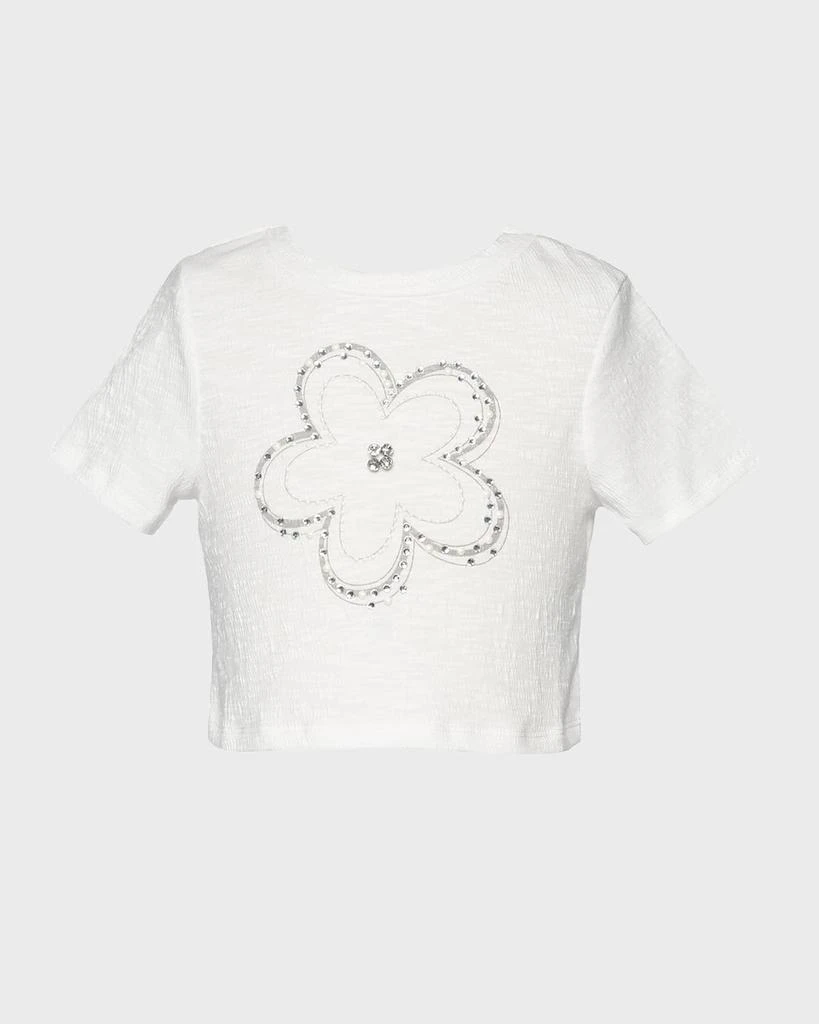 Hannah Banana Girl's Embellished Flower-Print T-Shirt, Size 4-14 3