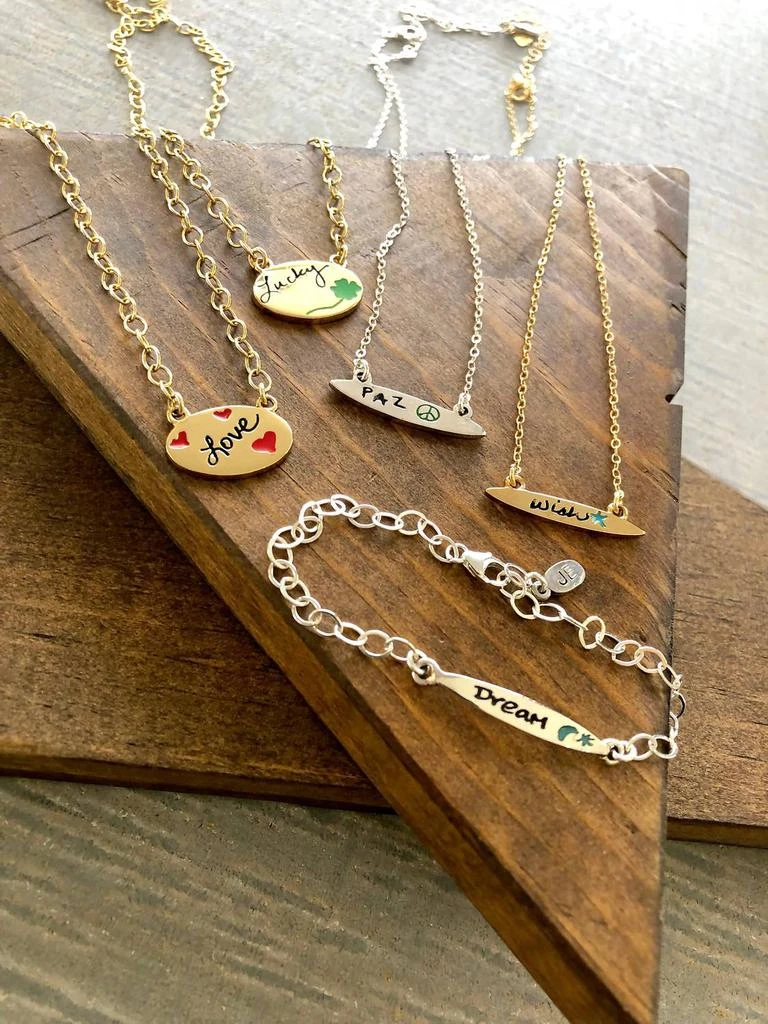 Jessica Elliot Women
s Enamel Oval Necklace - Love 3