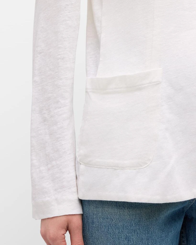 MAJESTIC FILATURES Stretch Linen One-Button Blazer 6