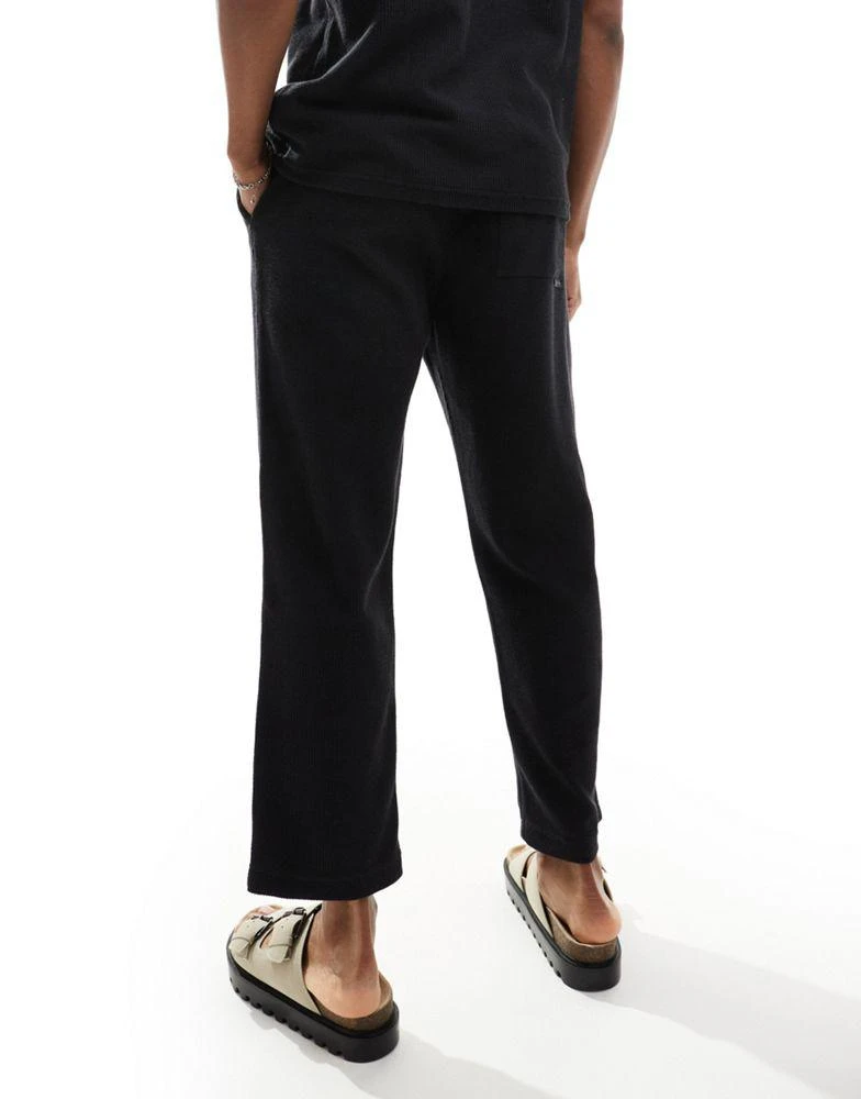Pull&Bear Pull&Bear textured co-ord trouser in black 4