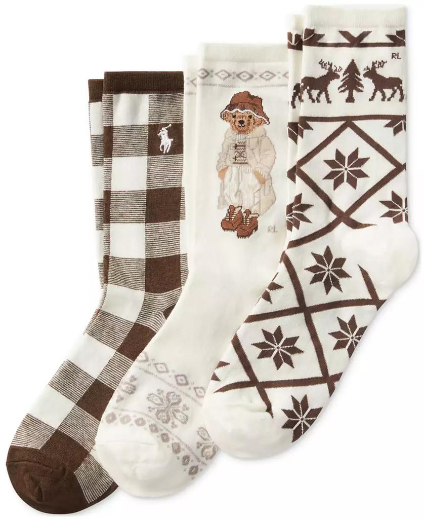 Ralph Lauren Women's 3-Pk. Winter Bear Socks