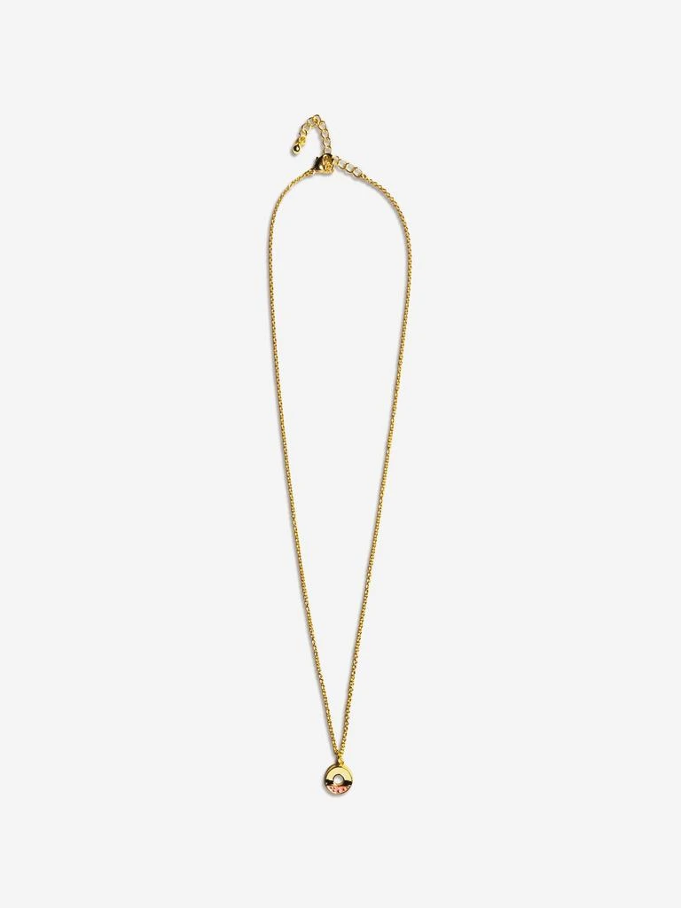 Secret Spoils Secret Spoils Girls Pink and White Doughnut Necklace in Gold (40cm)