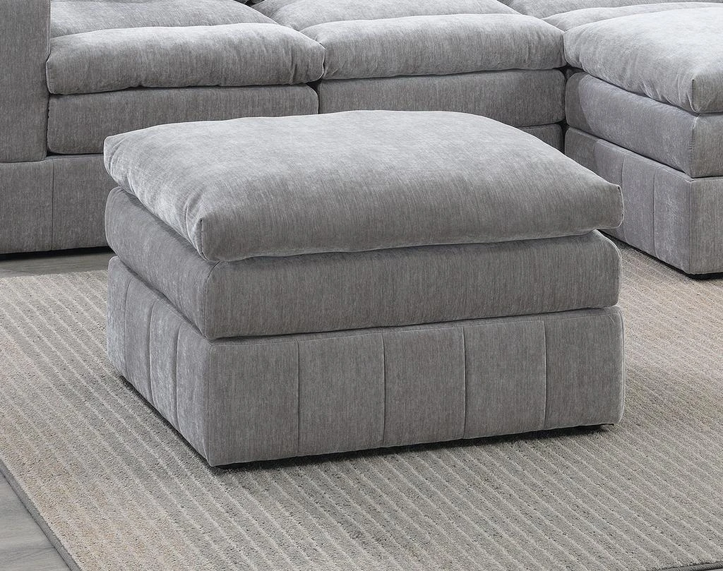 Streamdale Furniture Streamdale Contemporary 5 Piece Modular Sectional Set in Granite Morgan Fabric 6