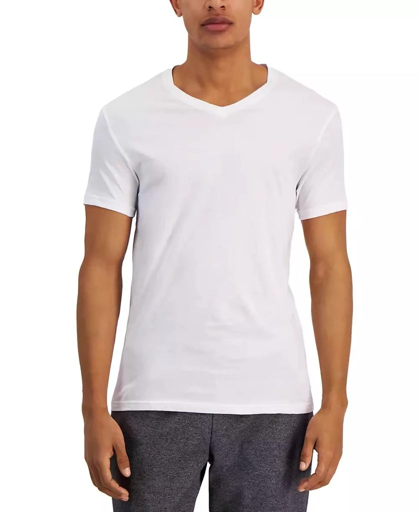 Alfani Men's Regular-Fit V-Neck Solid Undershirts, Pack of 4, Created for Macy's 1