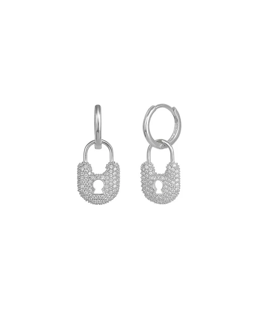 Spero London Lock Silver Hoop Sterling Silver Earring