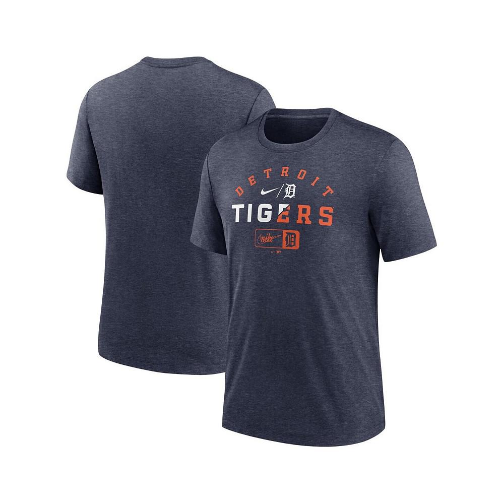 Nike Men's Heather Navy Detroit Tigers Rewind Review Slash Tri-Blend T-shirt