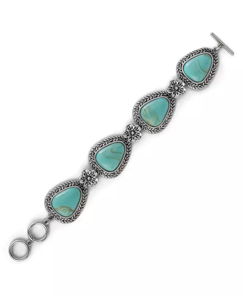 Jessica Simpson Turquoise Gemstone Flower Bracelet 4