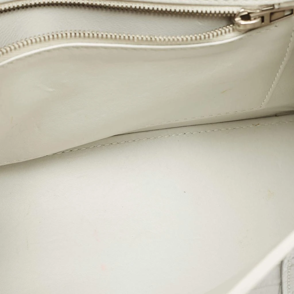 Balenciaga Balenciaga White Croc Embossed Leather Small Hourglass Top Handle Bag 8