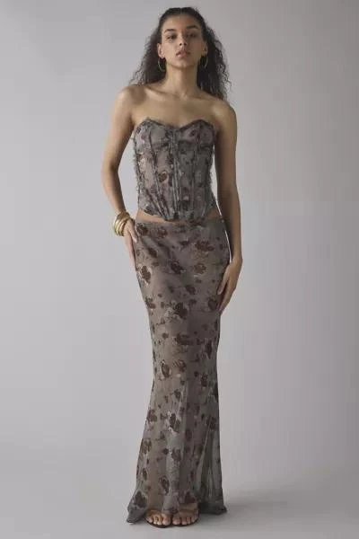 Jaded London Jaded London Cibele Semi-Sheer Floral Organza Strapless Corset Top 2