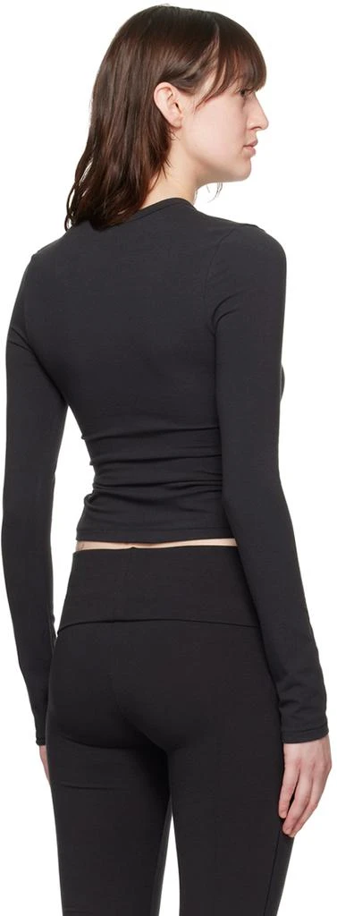 SKIMS Black Cotton Jersey Long Sleeve T-Shirt 3