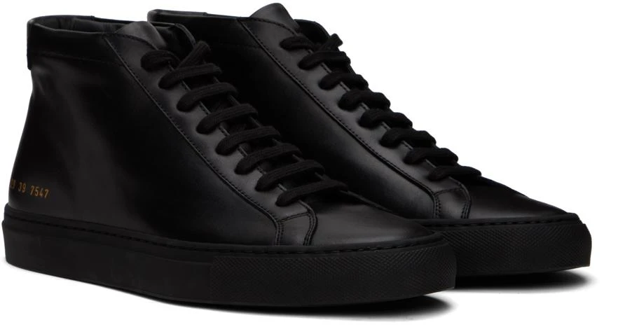 Common Projects Black Achilles Mid Sneakers 4