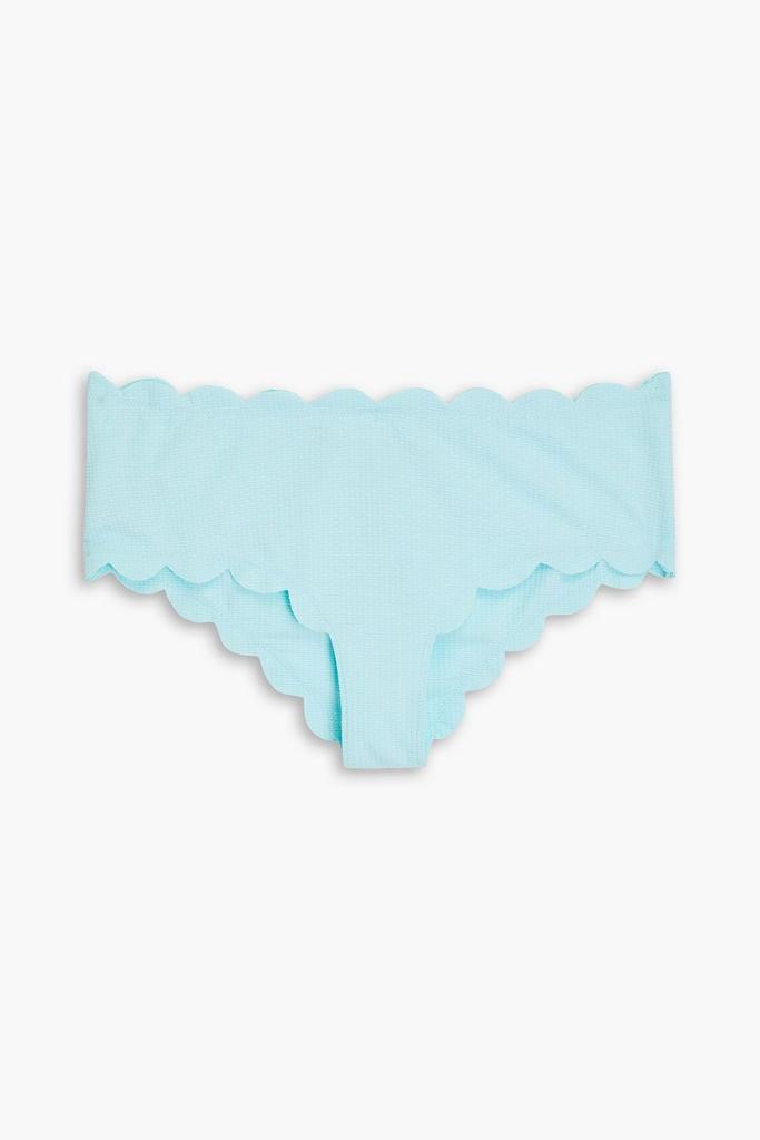 Marysia Spring reversible scalloped seersucker bikini briefs