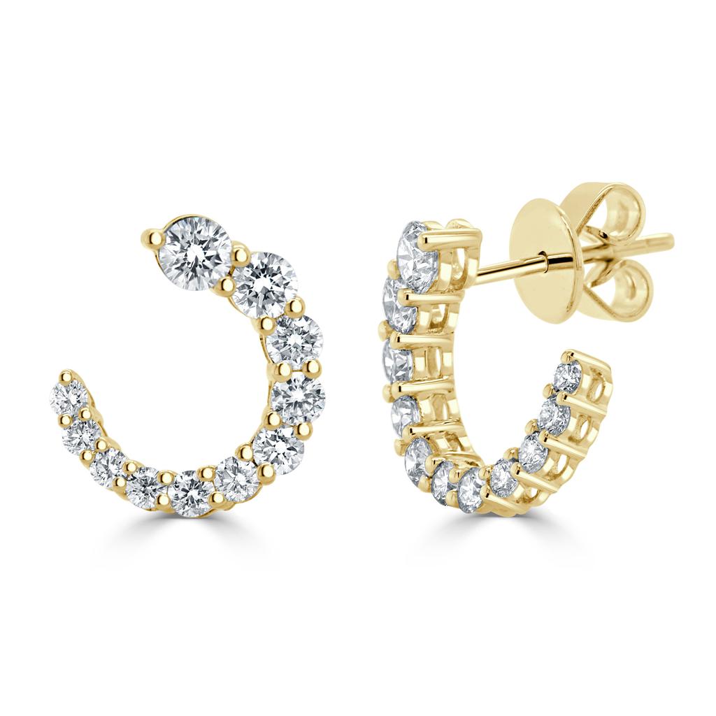 Sabrina Designs 14k Gold Curved Diamond Earrings