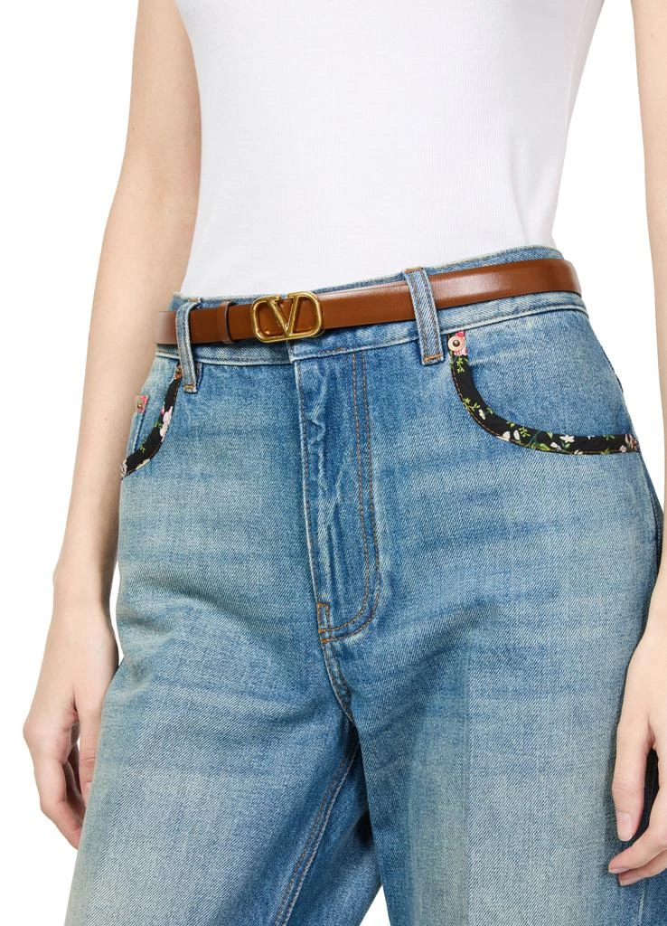 Valentino VLogo 30mm Belt Denim Blue Size 70 Vlogo Signature Reversible Shiny Calfskin Belt - 30mm / 1.2  main image 4