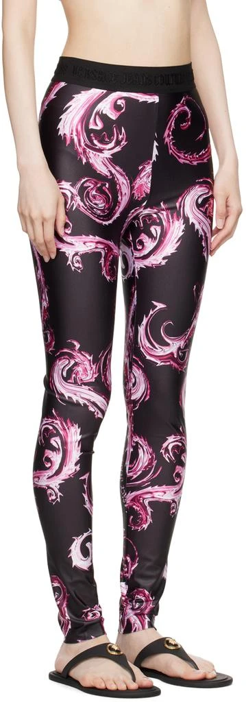 Versace Black & Pink Chromo Couture Leggings 2