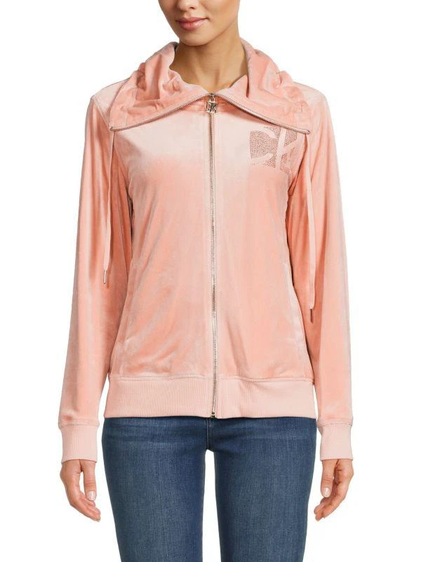 Calvin Klein ​Velvet Rhinestone Jacket 1