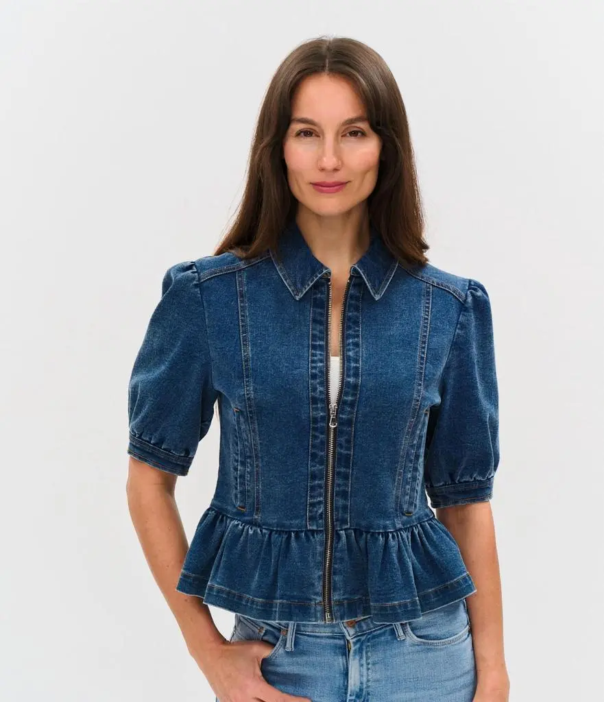 SIX/FIFTY Six/Fifty - Women's The Delancey Denim Peplum Jacket