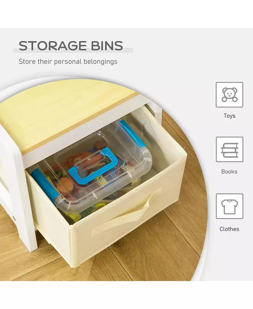 HONGGE 3 in 1 Kids Activity Table and Chair Set with Storage 5