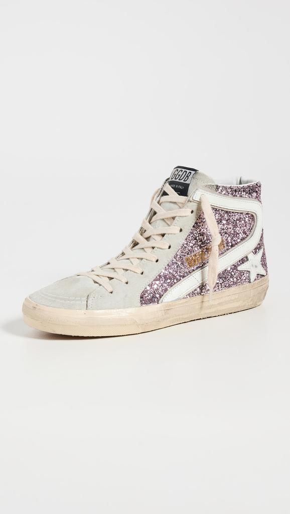 Golden Goose Slide Glitter and Suede Sneakers