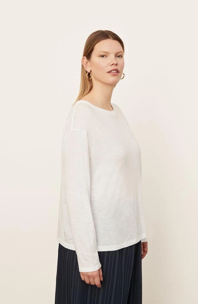 Vince Boxy Long Sleeve Cotton Crewneck Top 4