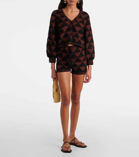 ANNA KOSTUROVA Malia crochet high-rise cotton shorts