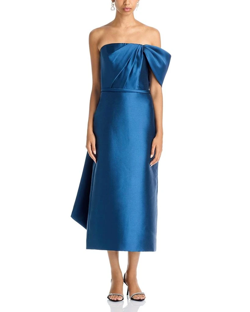 Amsale Bow Shoulder Midi Dress 1