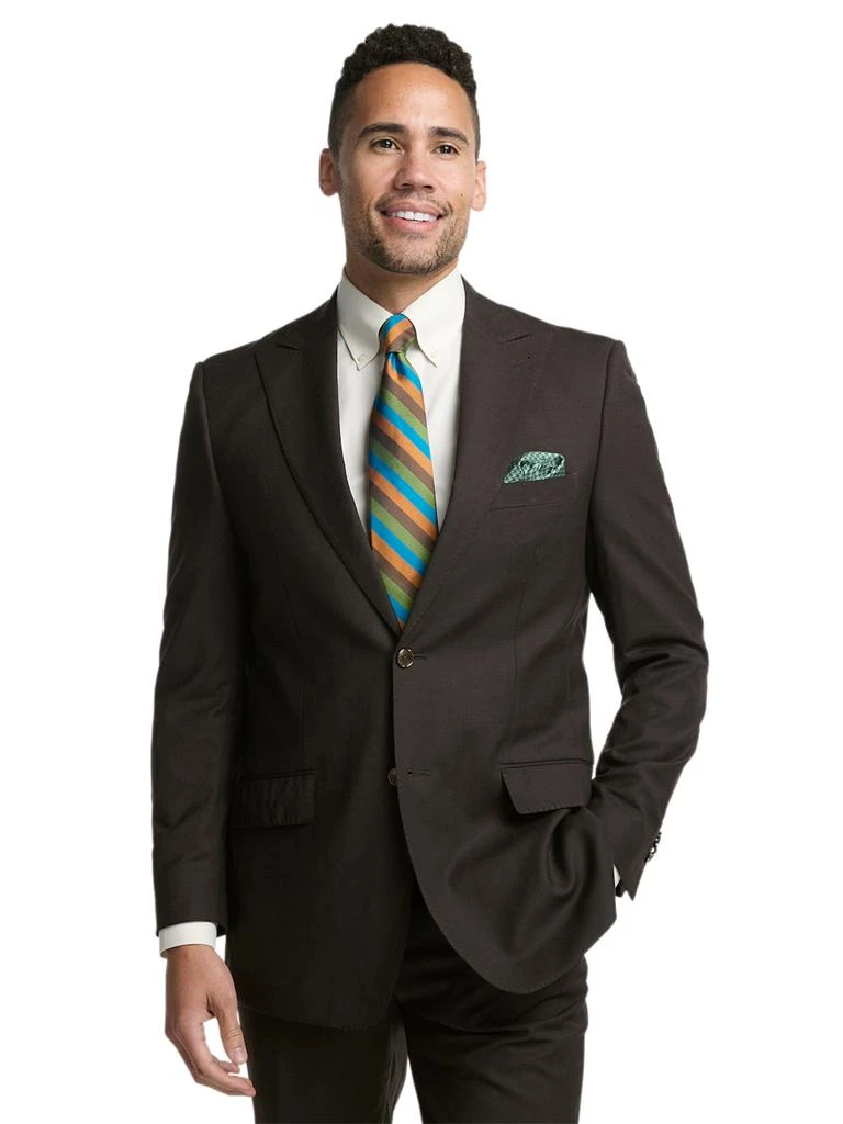 Paul Fredrick Wool Stretch Bengaline Peak Lapel Suit Jacket 2