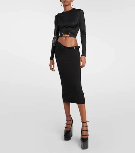 Versace Tempest leather platform pumps 2