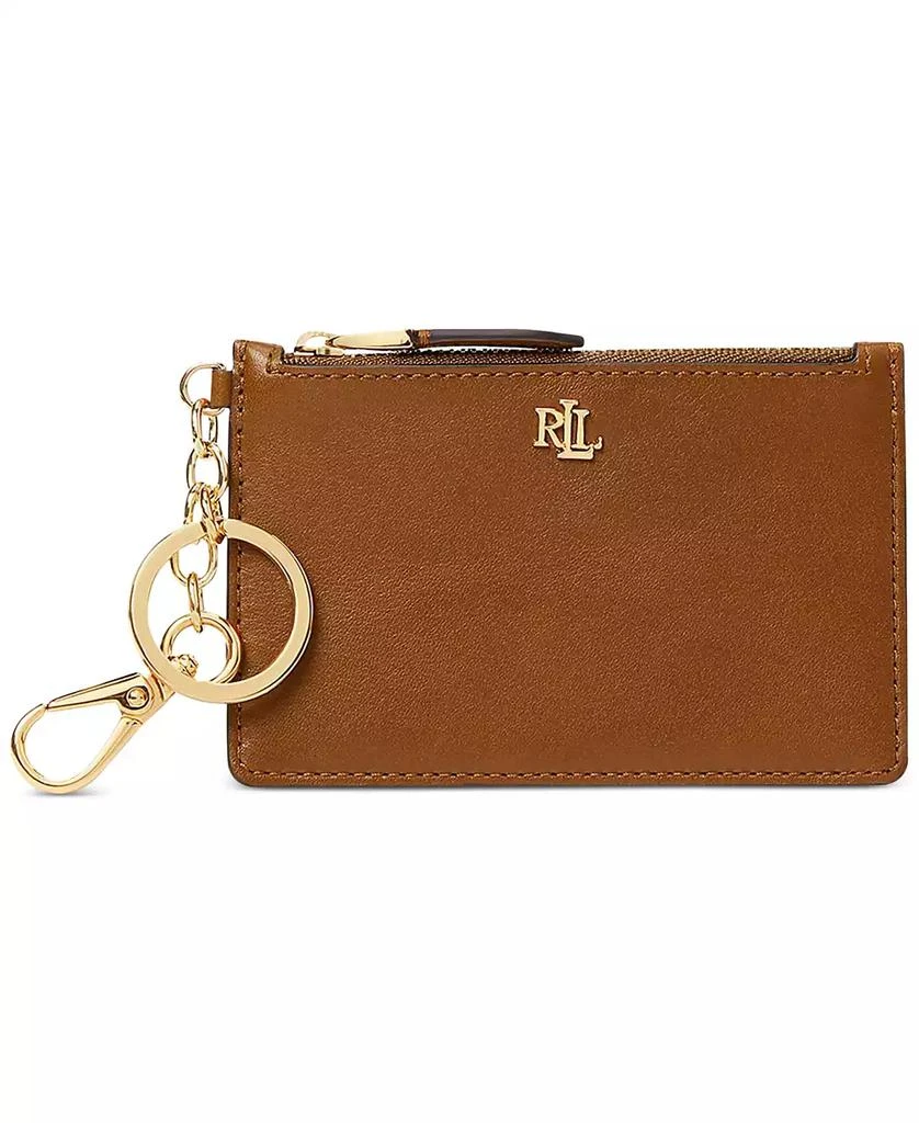Ralph Lauren Full-Grain Leather Key-Ring Small Zip Card Case 1