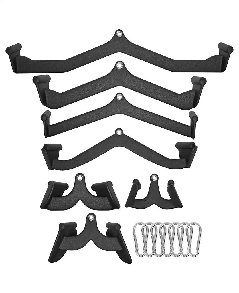SUGIFT SUGFIT LAT Pulldown Bar Set 7-Piece Cable Row T-Bar V-Bar Attachments Rubber Grip