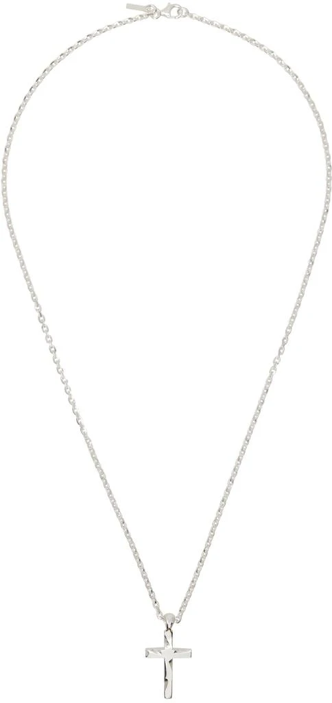 Emanuele Bicocchi SSENSE Exclusive Silver Polished Cross Necklace 1