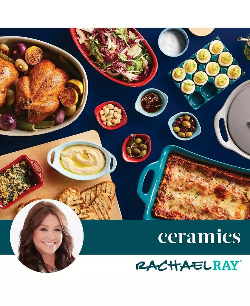 Rachael Ray Ceramic Casserole Bakers with Shared Lid Set, 3-Piece 9
