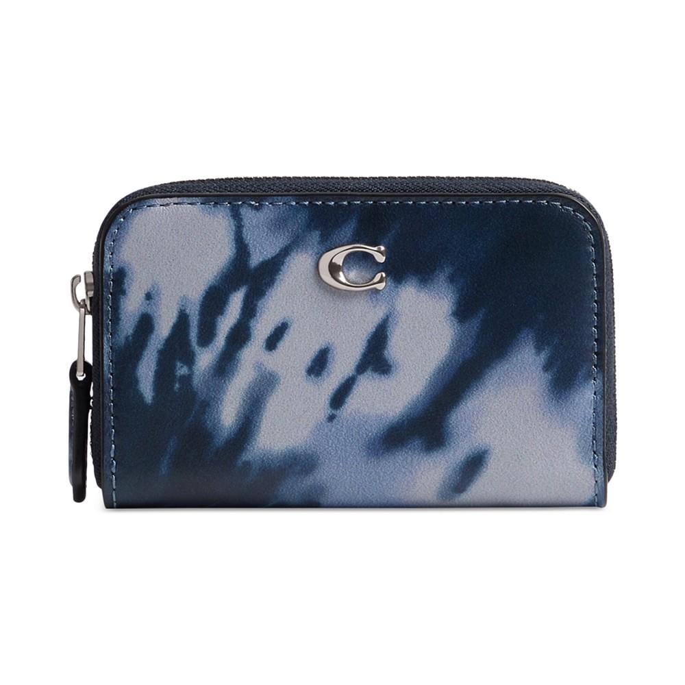 COACH Small Zip-Around Tie-Dye Leather Case Wallet