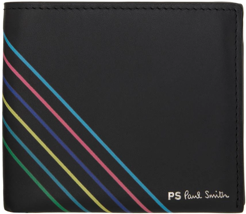 Paul Smith Black 'Sports Stripe' Billfold Wallet 1