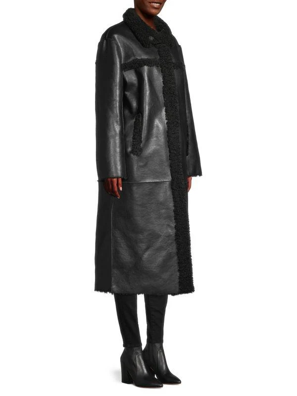 Apparis Tilly Faux Shearling & Faux Leather Car Coat 3