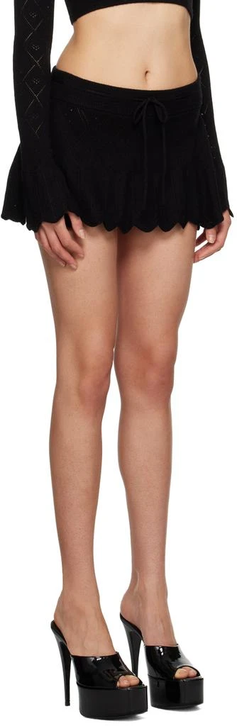 Danielle Guizio Black Scalloped Miniskirt 2