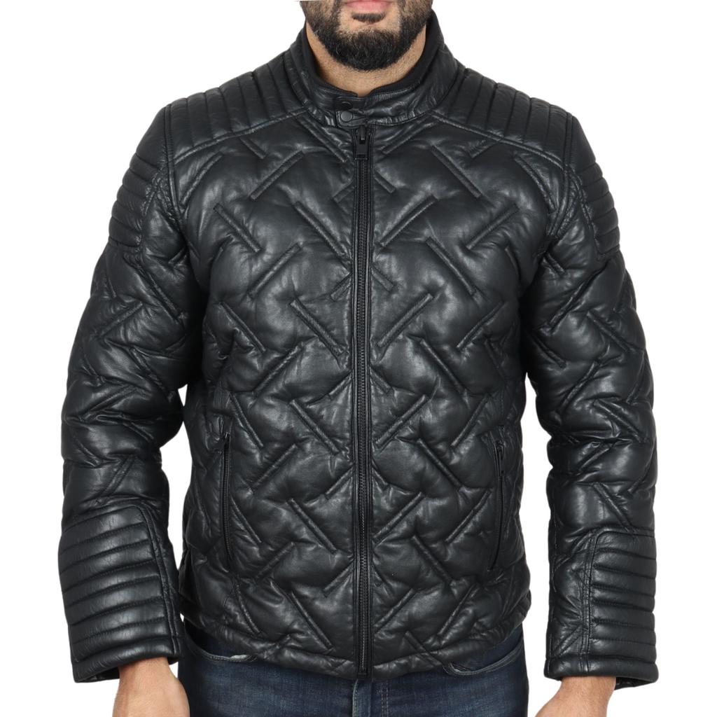 North Man 、AMOMENTO Synthetic Leather AMOMENTO Black Padded Faux-Leather Jacket - Coats - BeyondStyle